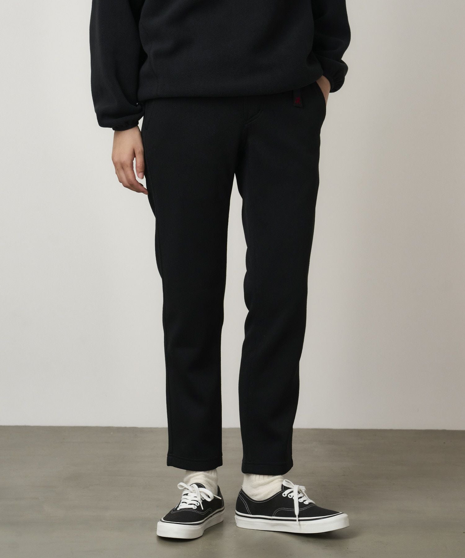 パンツ BONDING KNIT OVERALL(BLK)L ボンディングニットフリースウィメンズテーパードパンツ｜BONDING KNIT