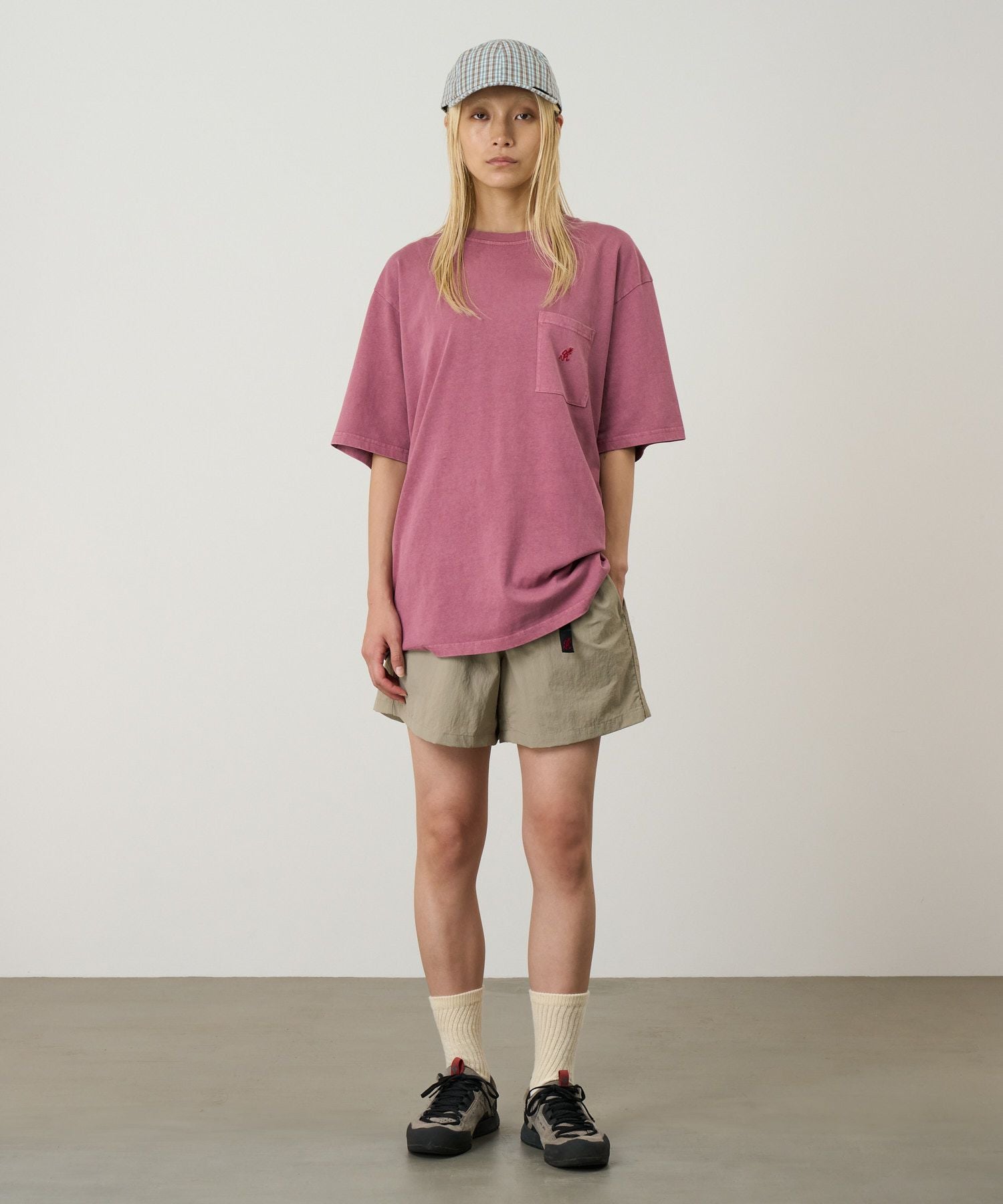 pois ピチT pichi tee ポワ　ピンク　Tシャツ ワンポイントTシャツピグメントダイ｜ONE POINT TEE PIGMENT DYED